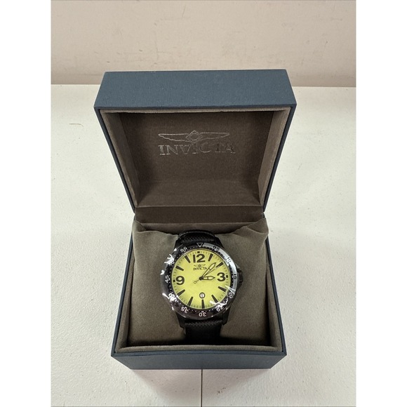 Invicta Specialty Black 38439 Quartz 45Mm Green Dial w/Date Men's Watch